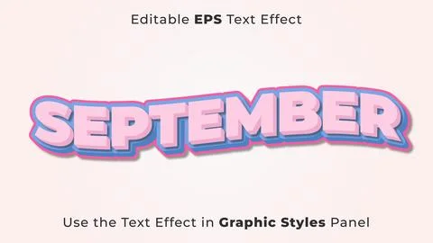 Editable EPS Text Effect of September for Title and Poster Stock Illustration