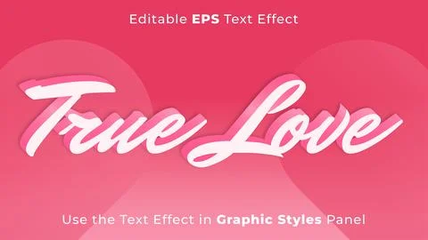 Editable EPS Text Effect of Valentine for Title and Poster. 3D Template, Headlin Stock Illustration