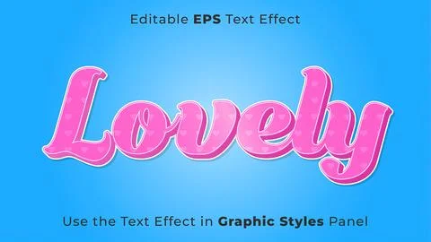 Editable EPS Text Effect of Valentine for Title and Poster. 3D Template, Headlin Stock Illustration