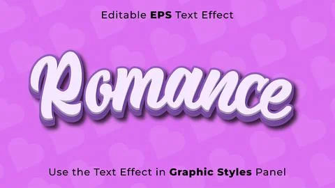 Editable EPS Text Effect of Valentine for Title and Poster. 3D Template, Headlin Stock Illustration