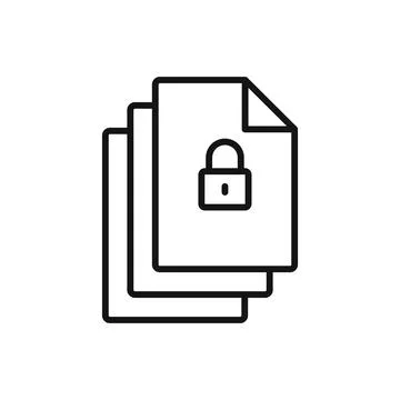 Editable file protection line icon. Vector illustration isolated on white bac Stock Illustration