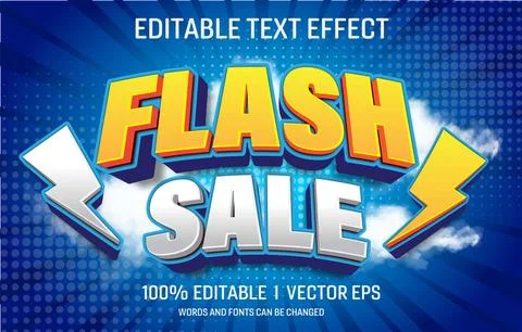 Editable flash sale vector 3d text effect with modern style design Stock Illustration
