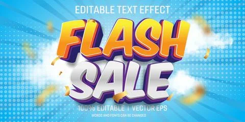 Editable flash sale vector text effect with modern style design Stock Illustration