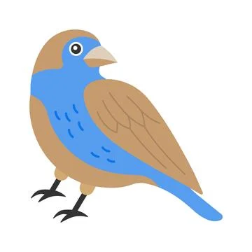 An editable flat vector graphic of african blue waxbill bird asset. Stock Illustration