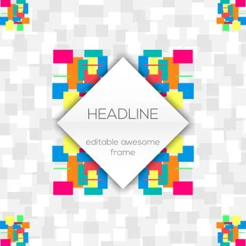 Editable flyer with background of  gray  squares Stock Illustration