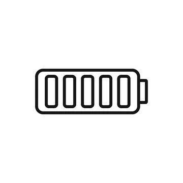 Editable full battery line icon. Vector illustration isolated on white backgr Stock Illustration