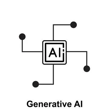 Editable generative AI icon design representing artificial intelligence. Stock Illustration
