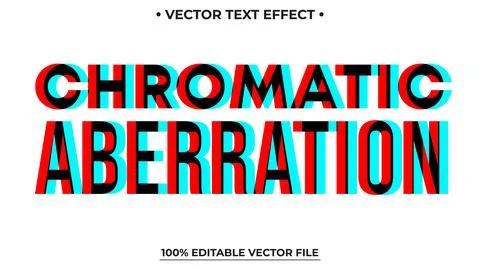 Editable glitch Chromatic Aberration text effect in RGB bold font style Stock Illustration