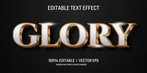 Editable glory vector 3d text effect with modern style design Stock Illustration