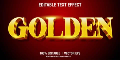 Editable golden vector 3d text effect with modern style design Stock Illustration