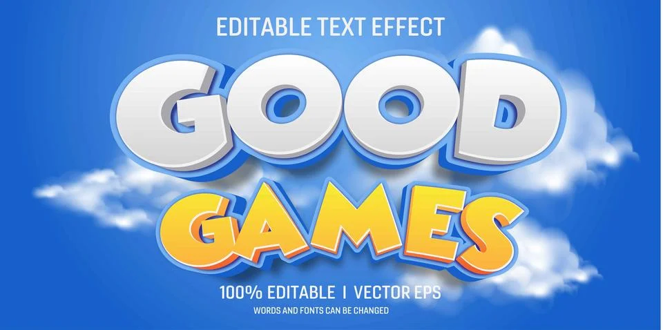 Editable good game vector text effect with modern style design Stock Illustration