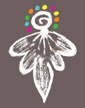 Editable hand drawing of traditional rangoli design element illustrations. Stock Illustration