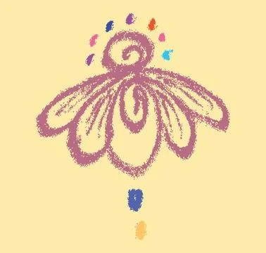 Editable hand drawing of traditional rangoli design element illustrations. イラスト素材