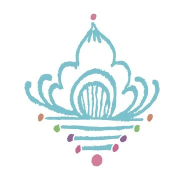 Editable hand drawing of traditional rangoli design element illustrations. Stock Illustration