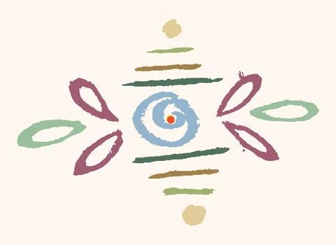 Editable hand drawing of traditional rangoli design element illustrations. Stock Illustration