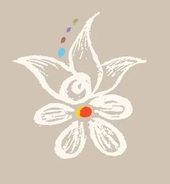 Editable hand drawing of traditional rangoli design element illustrations. Stock Illustration