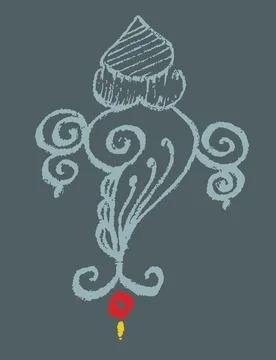 Editable hand drawing of traditional rangoli design element illustrations. イラスト素材