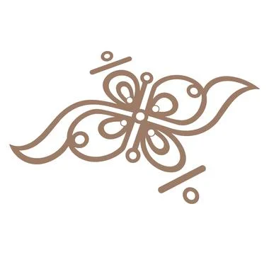Editable hand drawing of traditional rangoli design element illustrations. Stock Illustration