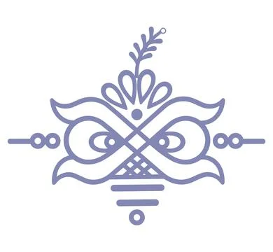 Editable hand drawing of traditional rangoli design element illustrations. Stock Illustration