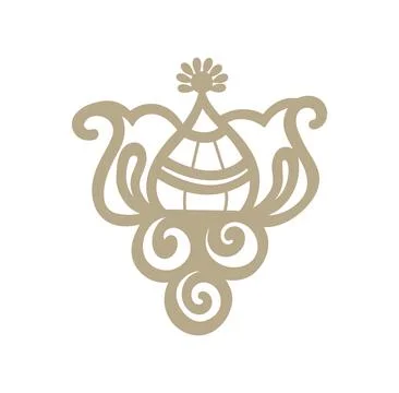 Editable hand drawing of traditional rangoli design element illustrations. Stock Illustration