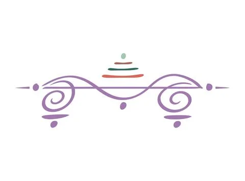 Editable hand drawing of traditional rangoli design element illustrations. Stock Illustration