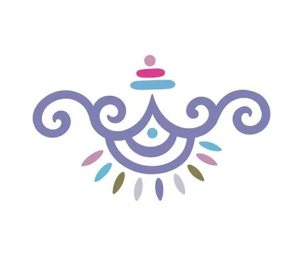 Editable hand drawing of traditional rangoli design element illustrations. Stock Illustration