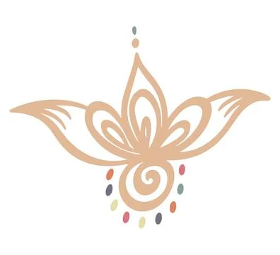 Editable hand drawing of traditional rangoli design element illustrations. Stock Illustration