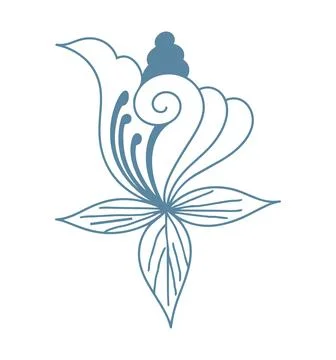 Editable hand drawing of traditional rangoli design element illustrations. Stock Illustration