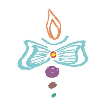 Editable hand drawing of traditional rangoli design element illustrations. Stock Illustration