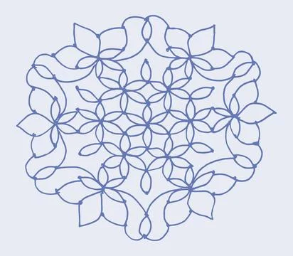 Editable hand drawing of traditional rangoli design element illustrations. Stock Illustration