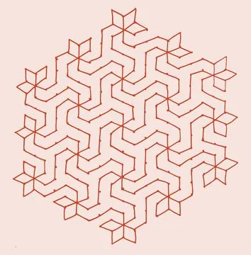 Editable hand drawing of traditional rangoli design element illustrations. 库存插图