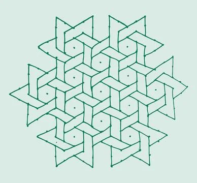 Editable hand drawing of traditional rangoli design element illustrations. Stock Illustration