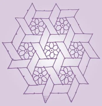 Editable hand drawing of traditional rangoli design element illustrations. Stock Illustration