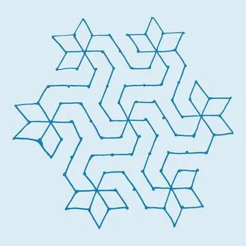 Editable hand drawing of traditional rangoli design element illustrations. 库存插图
