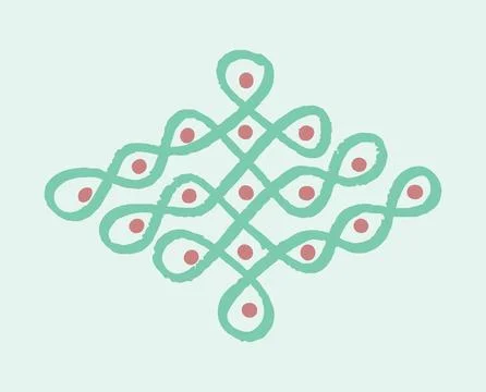 Editable hand drawing of traditional rangoli design element illustrations. 스톡 일러스트