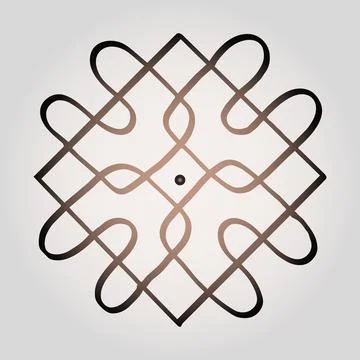 Editable hand drawing of traditional rangoli design element illustrations. 스톡 일러스트