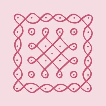 Editable hand drawing of traditional rangoli design element illustrations. 스톡 일러스트