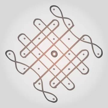 Editable hand drawing of traditional rangoli design element illustrations. 스톡 일러스트