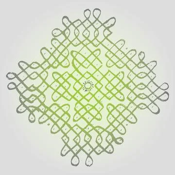 Editable hand drawing of traditional rangoli design element illustrations. 스톡 일러스트
