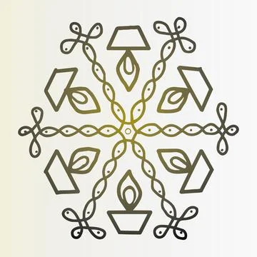 Editable hand drawing of traditional rangoli design element illustrations. 스톡 일러스트