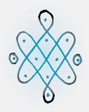 Editable hand drawing of traditional rangoli design element illustrations. 스톡 일러스트