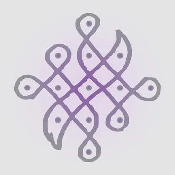 Editable hand drawing of traditional rangoli design element illustrations. Stock Illustration