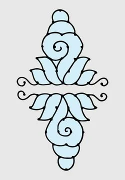Editable hand drawing of traditional rangoli design element illustrations. Stock Illustration