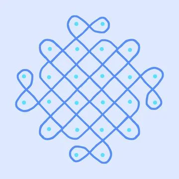 Editable hand drawing of traditional rangoli design element illustrations. Stock Illustration