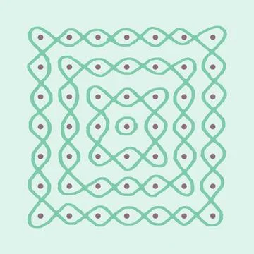 Editable hand drawing of traditional rangoli design element illustrations. Stock Illustration