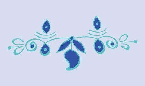 Editable hand drawing of traditional rangoli design element illustrations. Stockillustratie