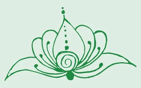 Editable hand drawing of traditional rangoli design element illustrations. イラスト素材