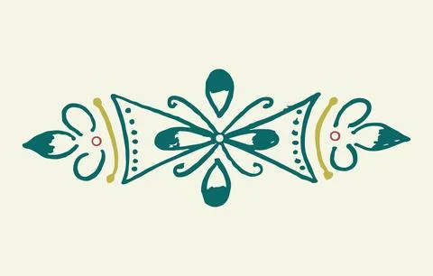 Editable hand drawing of traditional rangoli design element illustrations. 스톡 일러스트