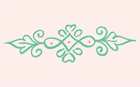 Editable hand drawing of traditional rangoli design element illustrations. Stockillustratie