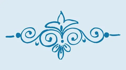 Editable hand drawing of traditional rangoli design element illustrations. イラスト素材